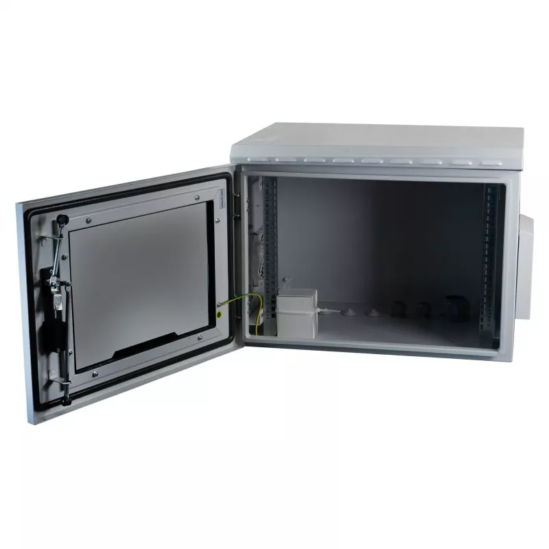 EFB 19-inch Wall-Mount Cabinet IP55 12U Glass Door Depth 600 mm RAL7035