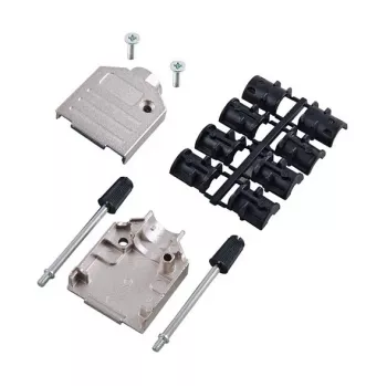 EFB DTZK15-K Full Metal D-SUB Hood, 15-Pin, Straight Cable Entry, Silver