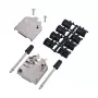 EFB Elektronik 29446.1V2 D-Sub 9-Pin Metal Hood, Silver Zinc Die-Cast, Straight Cable Entry, 2-Part EMI/RFI Shielded Backshell