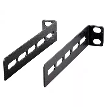 EFB Elektronik Angle Set for Shelves 1/2/3U, 2 Pieces, RAL 9005 Jet Black 691650TS.W