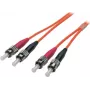 EFB Elektronik ECOFIBER Duplex Jumper ST-ST OM1 Multimode Fiber Optic Patch Cable, LSZH, Orange, 3.0 mm, 15 m