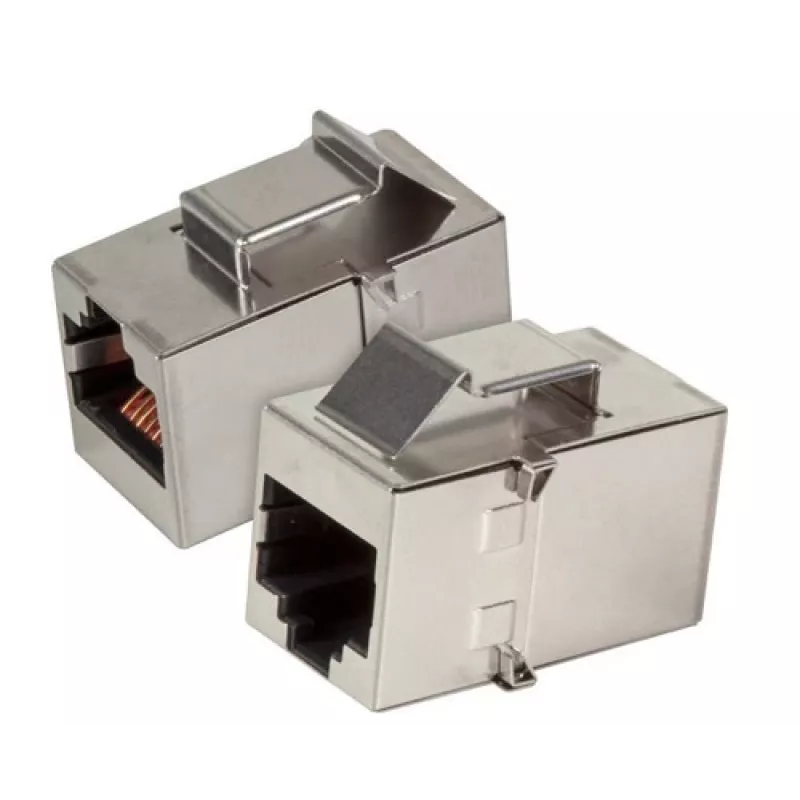 EFB Elektronik Keystone Adapter Module RJ45 Female to Female STP Cat.5e Stainless Steel - 37508.1V3