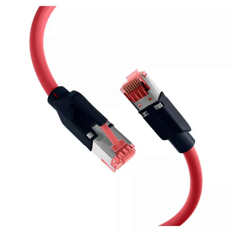 EFB ELEKTRONIK RJ45 Patch Cable Cat.6A S/FTP PUR Draka UC900 TM21 Red 0.25m