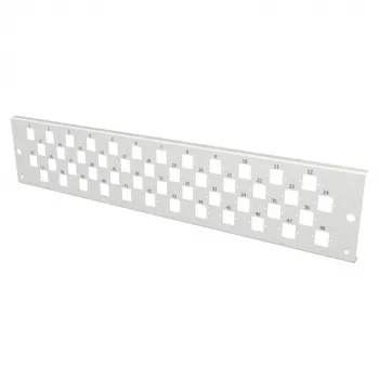 EFB Elektronik VSB2HE-FP-48E2-D-RDM 2U 19 inch Rack-Mount Fibre Optic Distribution Box with 48 E2000 Duplex Adapters, Light Grey