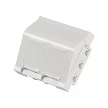 EFB ET-25028 Central Mounting Plate for 2 Keystone Modules, Angled Outlet, 45x45 mm
