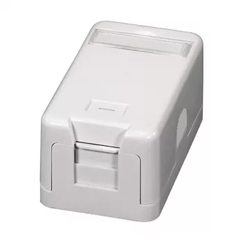 EFB ET-25166 Surface-Mounted Keystone Box, 1-Port, Self-Closing Dust Shutter, Pure White
