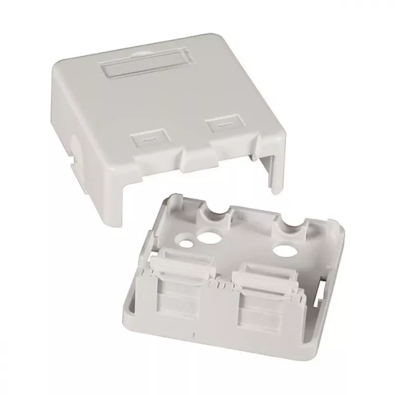 EFB ET-25166 Surface-Mounted Keystone Box, 1-Port, Self-Closing Dust Shutter, Pure White