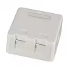 EFB ET-25166 Surface-Mounted Keystone Box, 1-Port, Self-Closing Dust Shutter, Pure White