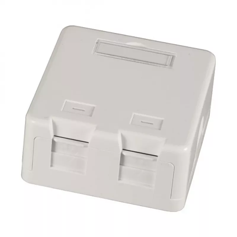 EFB ET-25166 Surface-Mounted Keystone Box, 1-Port, Self-Closing Dust Shutter, Pure White