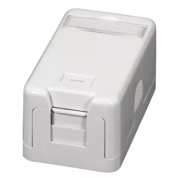 EFB ET-25166 Surface-Mounted Keystone Box, 1-Port, Self-Closing Dust Shutter, Pure White