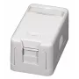 EFB ET-25166 Surface-Mounted Keystone Box, 1-Port, Self-Closing Dust Shutter, Pure White