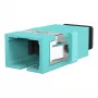 EFB SC Simplex OM3 Fiber Optic Coupler, Flangeless, Aqua, Ceramic Sleeve