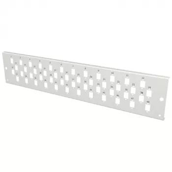 EFB VSB2HE-FP-48SC-S 2U 19 inch Rack Mount Front Panel for 48 SC Simplex/E2000 Simplex/MTRJ or 24 LC Duplex Adapters, Grey