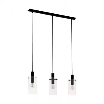 EGLO Carlton 1 Black and Copper E27 Suspension Light