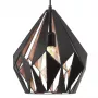Eglo Carlton 1 Pendant Lamp Copper E27 Vintage Industrial Steel 310mm