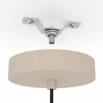 EGLO ROMAZZINA Pendant Lamp, 1 x E27, Beige Fabric Shade, Steel, IP20, Dimmable, Max 60W