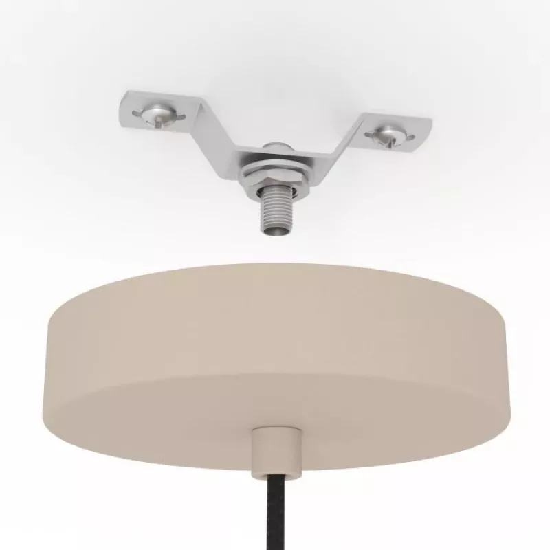 EGLO ROMAZZINA Pendant Lamp, 1 x E27, Beige Fabric Shade, Steel, IP20, Dimmable, Max 60W