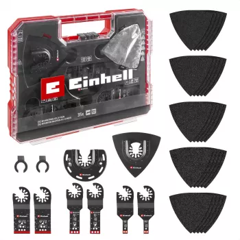 Einhell 708135 XL-PLUS-CASE BiM HSS Multifunction Tool Accessory Set, 10 Pieces