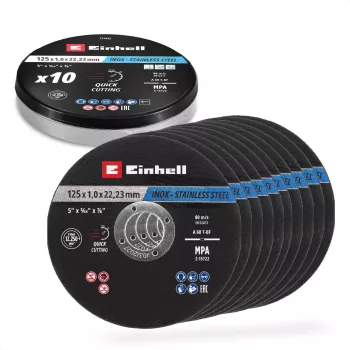 Einhell Cutting Disc Thin Ø 125 x 1.0 mm 10 Pieces for Angle Grinders (711442)