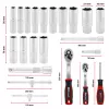 Einhell E-Case 92-Piece Workshop Tool Kit (370514) - Chrome Vanadium Steel, Black/Red