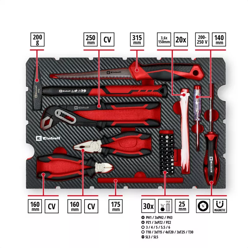 EINHELL-KWB E-Case Renovation Tool Kit, 78-Piece (Black/Red)