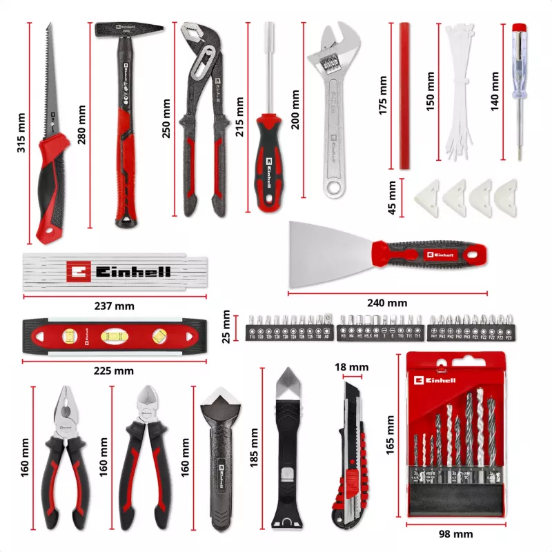EINHELL-KWB E-Case Renovation Tool Kit, 78-Piece (Black/Red)