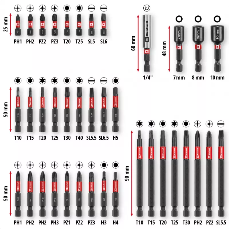 EINHELL-KWB Impact-Bit Set in M-CASE, 38-Piece
