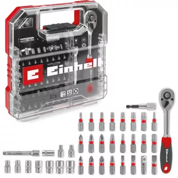 EINHELL-KWB Socket and Bit Set 1/4 inch 37-Piece in L-CASE
