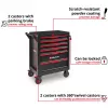 EINHELL-KWB Workshop Trolley Empty, 6 Drawers (Black/Red, 4 Flat, 2 High Drawers)