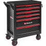 EINHELL-KWB Workshop Trolley Empty, 6 Drawers (Black/Red, 4 Flat, 2 High Drawers)