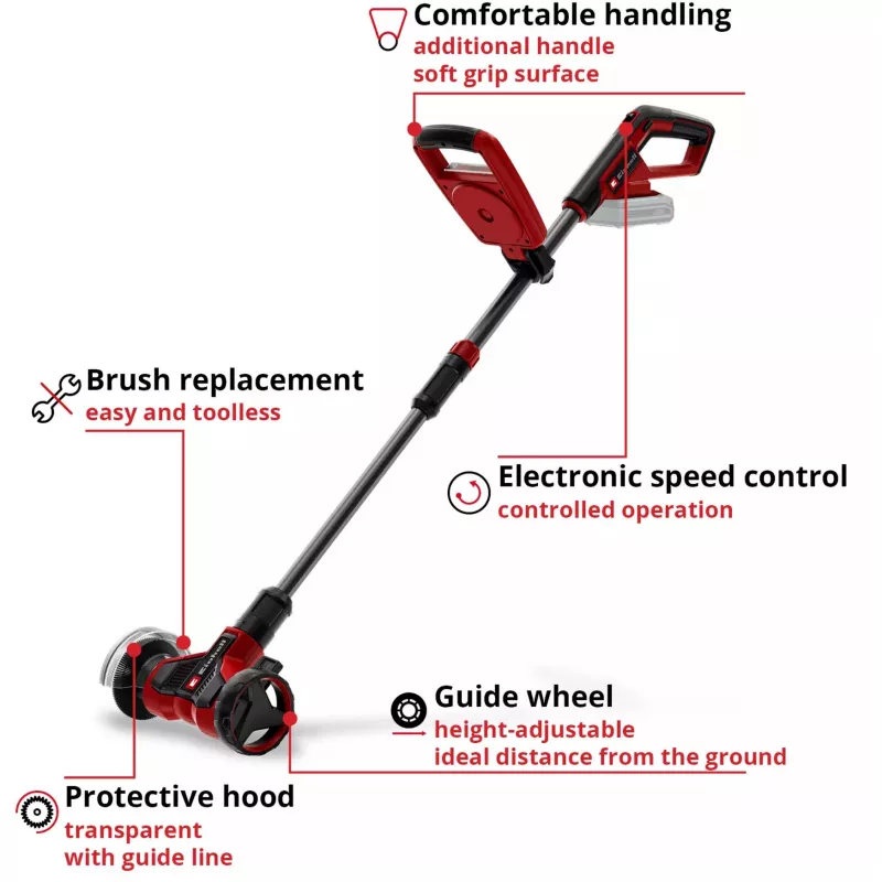 EINHELL Power X-Change Cordless Joint Cleaner GE-CC 18/110 Li E-Solo, 18V (Red/Black, without Battery and Charger)