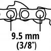 Einhell Replacement Chain 4501754 for GC-LC 18 Li and GE-LC 18 Li Cordless Chainsaws, 3/8 inch LP Pitch, 1.3 mm Gauge, 40 Drive Links, 25 cm Bar, Semi-Chisel