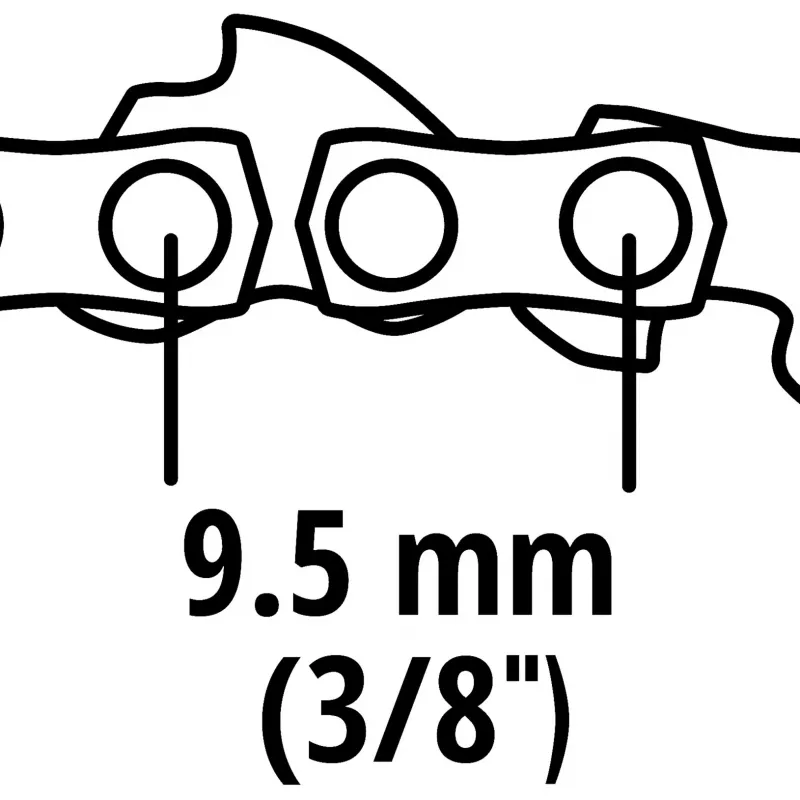 Einhell Replacement Chain 4501754 for GC-LC 18 Li and GE-LC 18 Li Cordless Chainsaws, 3/8 inch LP Pitch, 1.3 mm Gauge, 40 Drive Links, 25 cm Bar, Semi-Chisel
