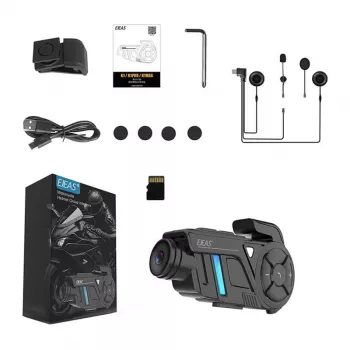 EJEAS K1Pro+ Motorcycle Intercom with 1080P Recorder - Single Intercom