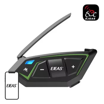 EJEAS MS8-SE Bluetooth Motorcycle Intercom - 8 Riders, 1.5km Range, IP65, 20h Talk Time