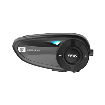 EJEAS Q2 Motorcycle Intercom with Bluetooth 5.1, 800m Range, IP65, DSP & CVC Noise Reduction, FM Radio, Voice Assistant, USB-C, Up to 20h Talk Time
