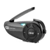 EJEAS Q2 Motorcycle Intercom with Bluetooth 5.1, 800m Range, IP65, DSP & CVC Noise Reduction, FM Radio, Voice Assistant, USB-C, Up to 20h Talk Time