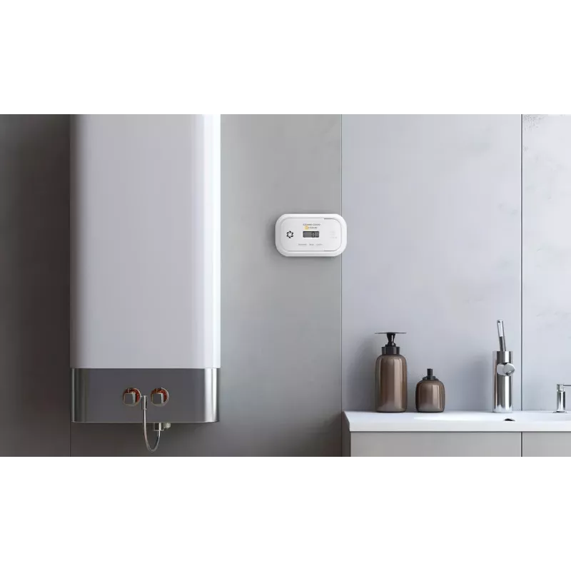 EL-HOME CD-17A2v2300/B Mains-Powered Carbon Monoxide Detector with LCD Display and 9V Backup