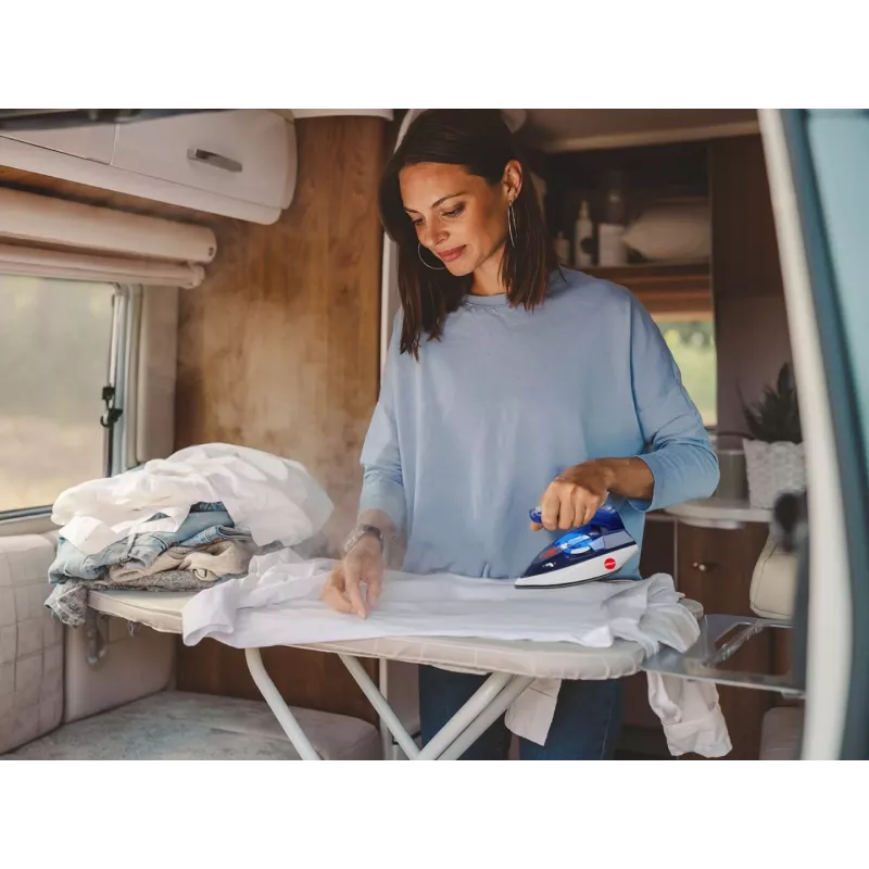 ELDOM DA50 Travel Iron 900W Blue with Steam, Foldable Handle, Non-Stick Soleplate, 40ml Tank