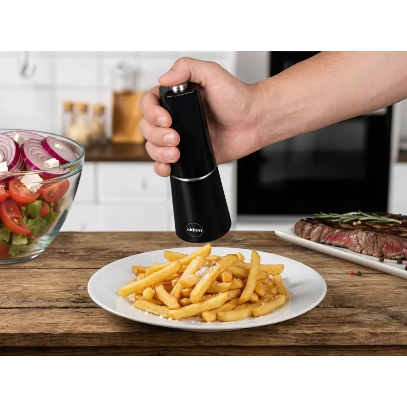 ELDOM Electric Grinder MP23 Spice Pepper, Salt — Ceramic Mechanism, LED Light, Cordless