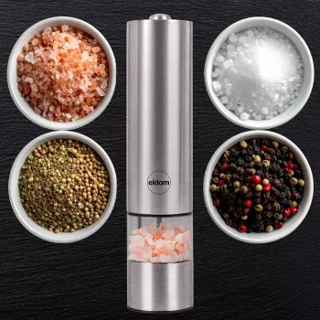 ELDOM MP24 Electric Grinder for Pepper, Salt and Spices Silver
