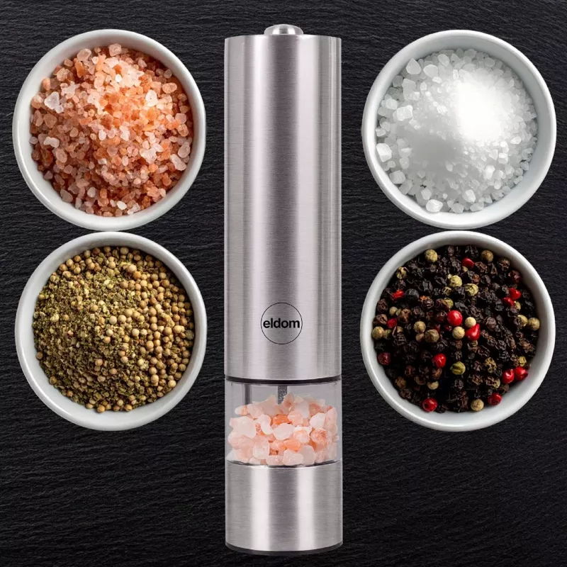 ELDOM MP24 Electric Grinder for Pepper, Salt and Spices Silver