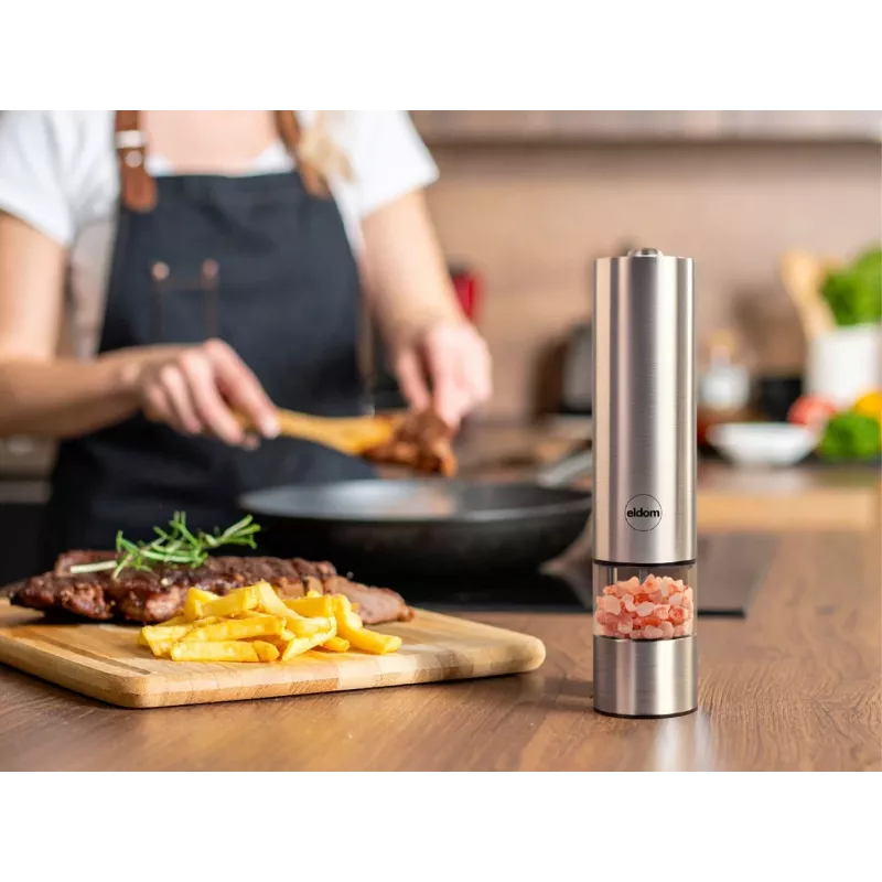 ELDOM MP24 Electric Grinder for Pepper, Salt and Spices Silver