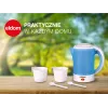 ELDOM Electric Tourist Kettle C190 Lino 0.6L 550W Blue with 2 Cups and 2 Spoons