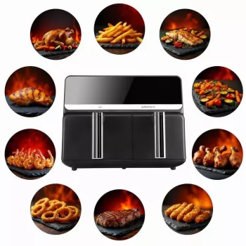 ELDOM FR200 Air Fryer 9L Dual Basket 2200W 8 Programs LED Display Black