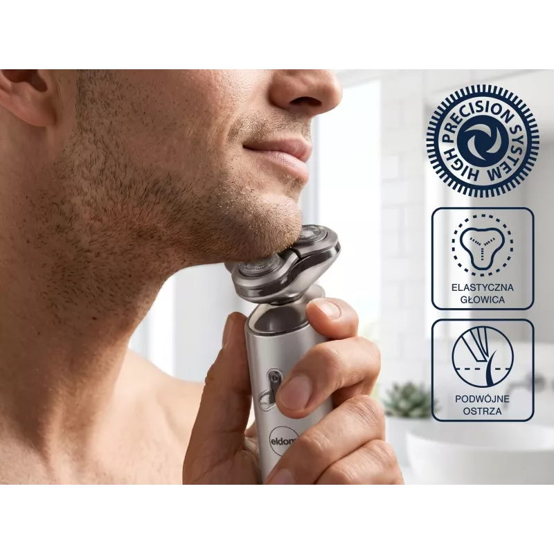ELDOM G55 Men's Razor Rotary Shaver with 3 Floating Heads, LCD Display, Travel Lock, Wet & Dry, Rechargeable Battery, Black