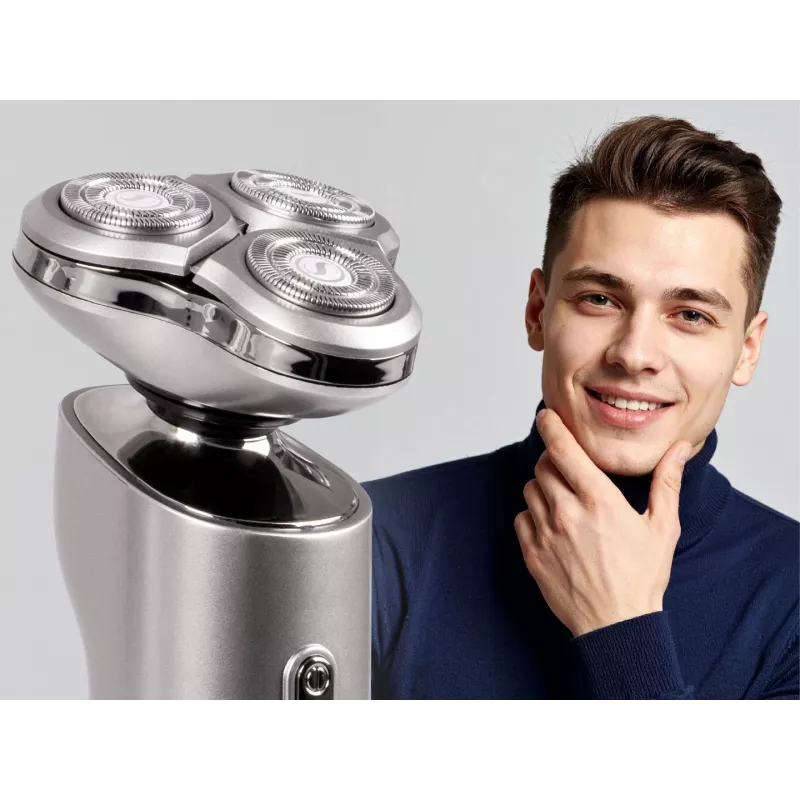 ELDOM G55 Men's Razor Rotary Shaver with 3 Floating Heads, LCD Display, Travel Lock, Wet & Dry, Rechargeable Battery, Black