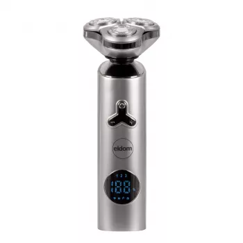 ELDOM G55 Men's Razor Rotary Shaver with 3 Floating Heads, LCD Display, Travel Lock, Wet & Dry, Rechargeable Battery, Black
