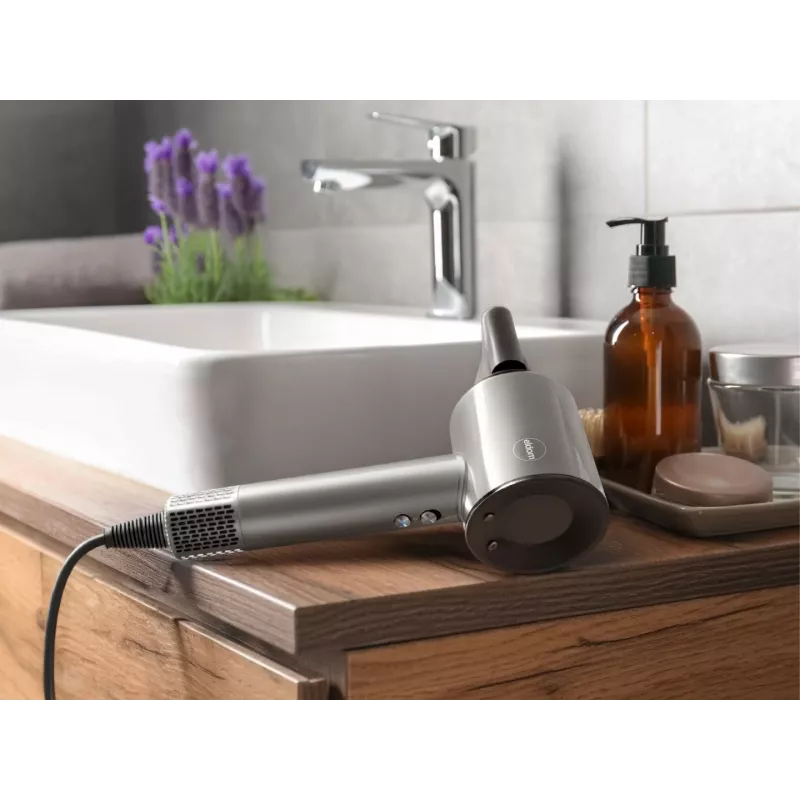 ELDOM HT280 Hair Dryer, 1650 W, Grey, 3 Heat Settings, 2 Speed Settings, Cool Shot, Concentrator Nozzle, Removable Air Filter, Hanging Loop, Overheat Protection, 1.8 m Cable