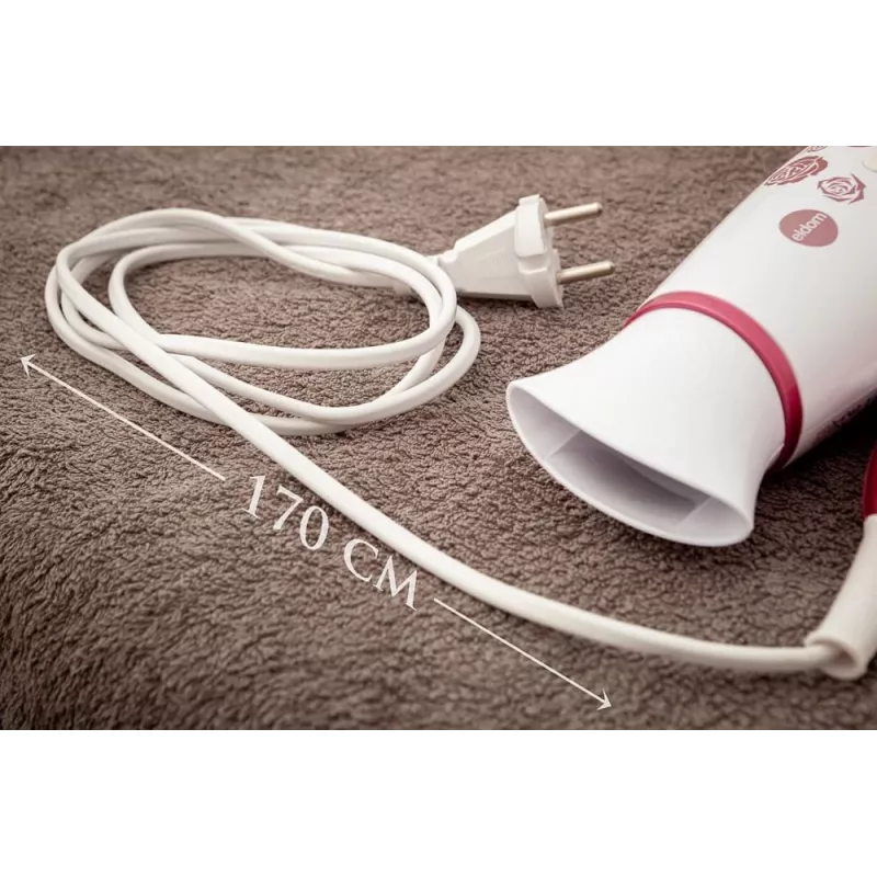 ELDOM HT82R Hair Dryer 1200W Foldable Handle, 2 Heat & Speed Settings, Cool Shot, White/Blue